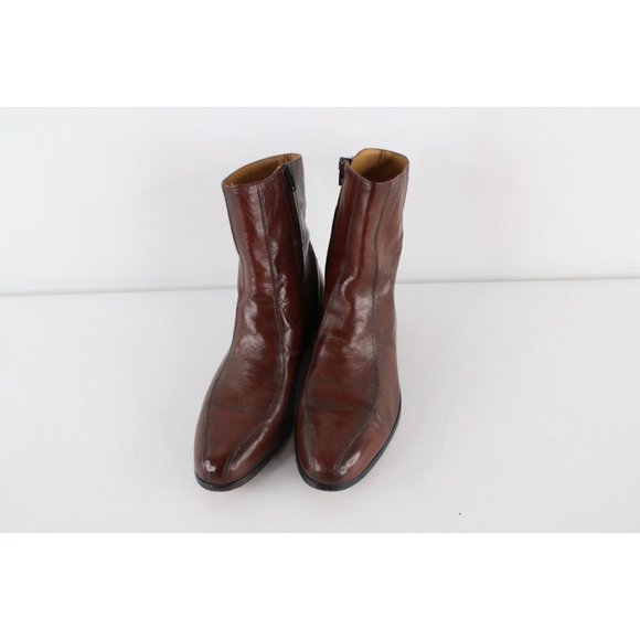 Vintage 70s Streetwear Mens Size 11 D Leather Side Zip Chelsea Boots Brown USA main image 9